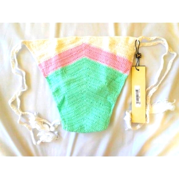 NEW Vitamin A Crochet Pastel Bikini Bottom Swimwear Large L Menwomenstyles - Picture 1 of 5